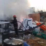 حريق في طريق المطار