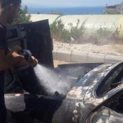 حريق داخل سيارة في عمشيت