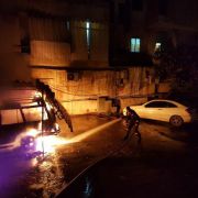 حريق سيارة و دراجة نارية في البوشرية