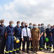 وزير خارجية ألمانيا و العميد خطار في موقع الانفجار داخل حرم مرفأ بيروت