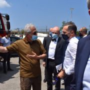 وزير خارجية ألمانيا و العميد خطار في موقع الانفجار داخل حرم مرفأ بيروت