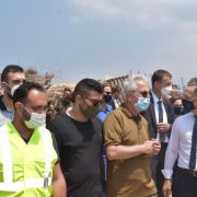 وزير خارجية ألمانيا و العميد خطار في موقع الانفجار داخل حرم مرفأ بيروت