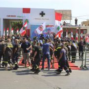 تشييع شهداء الدفاع المدني الموظفين العملانيين قاسم بزي ومحمد هاشم وعباس حمود في برج قلوية - النبطية.